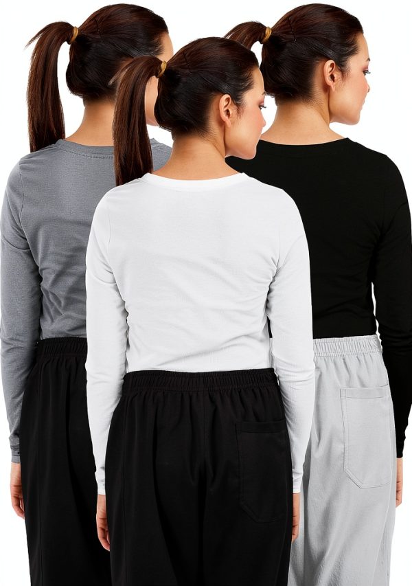 Womens Long Sleeve Underscrub Shirt Soft Stretchy Fit Fabric-1