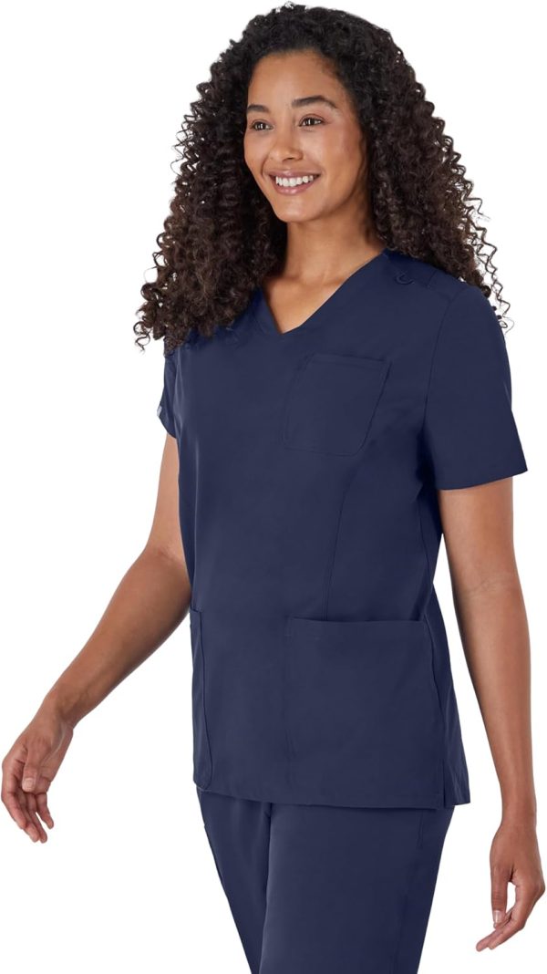 Hanes Medical Scrub Top V-Neck Cool Comfort Womens-1