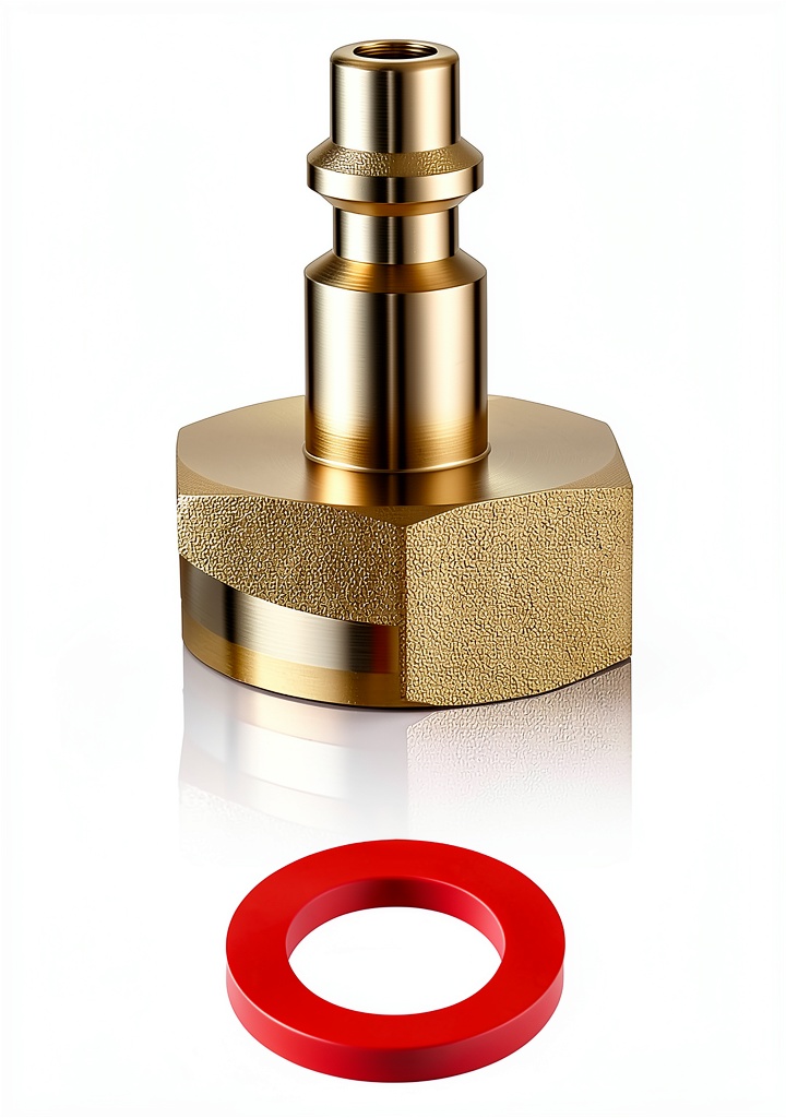 LitOrange brass blow out plug adapter connected to an air compressor