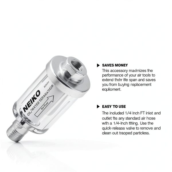 NEIKO Air Compressor Oil Water Separator 90 PSI Lightweight-2