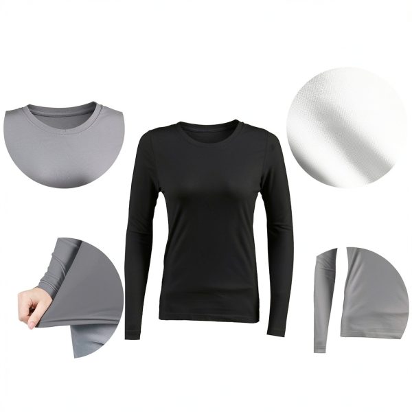 Womens Long Sleeve Underscrub Shirt Soft Stretchy Fit Fabric-3