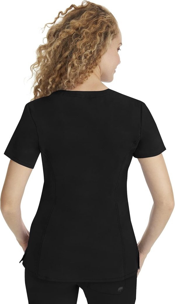 Healing Hands Womens Medical Scrub Top Ribbon V-Neck Pockets-1