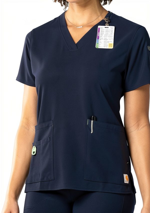 Carhartt Womens Medical Scrub Shirt Stretch Fabric Pockets-2
