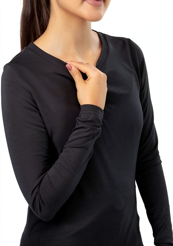 Womens Long Sleeve Underscrub Shirt Soft Stretchy Fit Fabric-2