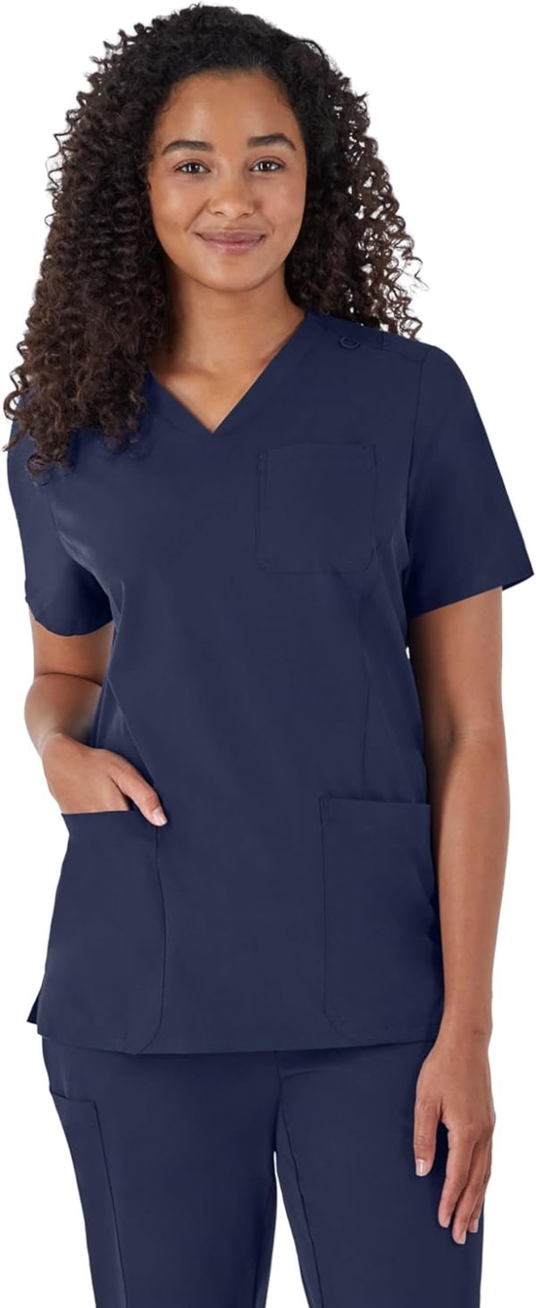 Hanes Medical Scrub Top V-Neck Cool Comfort Womens-0