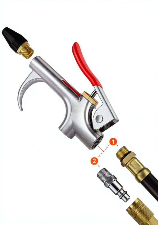 FEAOXYO Air Blow Gun Kit Stainless Steel High Pressure-3