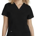 Healing Hands Womens Medical Scrub Top Ribbon V-Neck Pockets-0