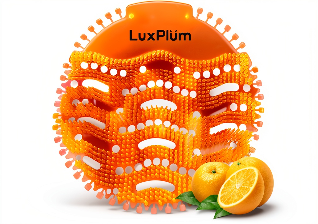 LuxPlum Urinal Deodorizer Screen installed on a commercial urinal