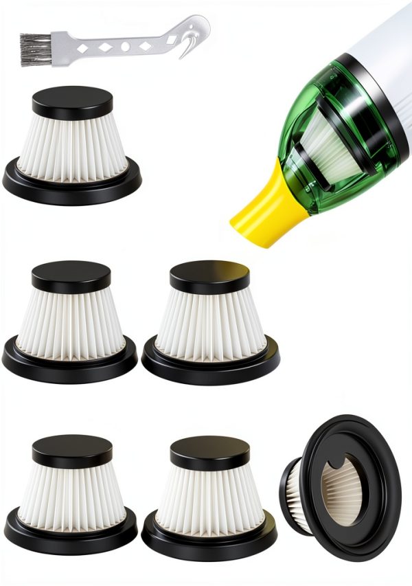 6 Pack HEPA Vacuum Filter Replacement Compatible with Compact Cordless Vacuum Cleaner as Seen on TV, Washable and Reusable Vac Replacement Parts-0