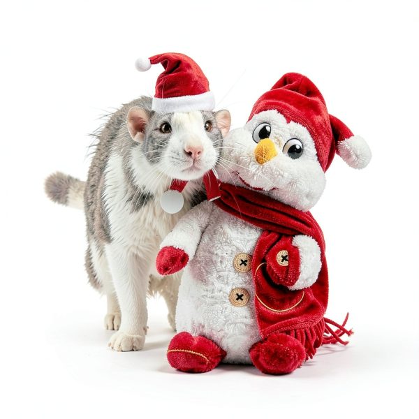 Christmas Pet Costume Set 12pcs Red Santa Hat & Scarf by KIMOBER-5