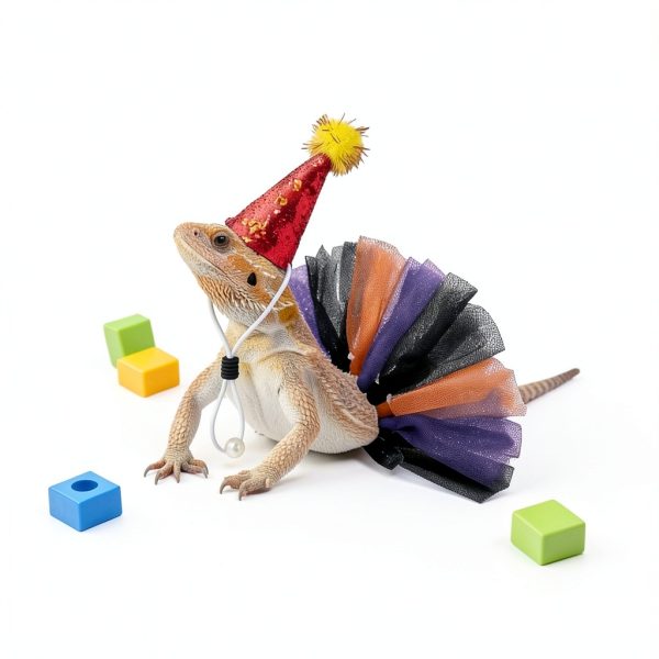 Lizard Costume Set ZHENYOUBML Tutu Skirts & Hats for Small Pets-5