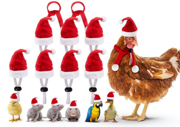 Christmas Pet Costume Set 12pcs Red Santa Hat & Scarf by KIMOBER-0