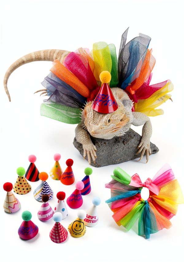 Bearded Dragon Hats by Wodison Adjustable Tutu Skirt Set for Parties-0