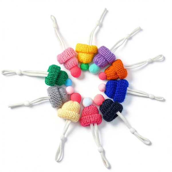 Kajaia 10 Pieces Pet Snake Christmas Hat Hamster Hat with Adjustable Elastic Strap, Snake Ball Hamster Python Lizard Guinea Pig Knitted with Pompon for Small Reptile Animal Decoration Accessories-6