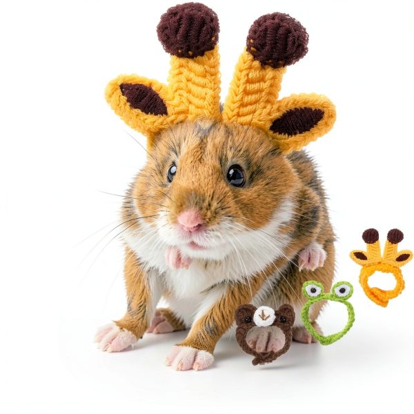 12 Pcs Hamster Hat Guinea Pig Knitted Cartoon Headwear Mini Small Animals Hat Hamster Clothes for Real Hamsters Pets Small Animal Lizard Dragon Snake Bird Rabbit Party Costume Accessories-4