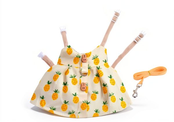 Rabbit Dress Bunny 2 Set, Rabbit Costume, Adjustable Pet Clothes with Leash, Hat, Mini Bag and Sling, Small Animal Accessories, Suitable for Rabbits, Ferrets, and Squirrels-1