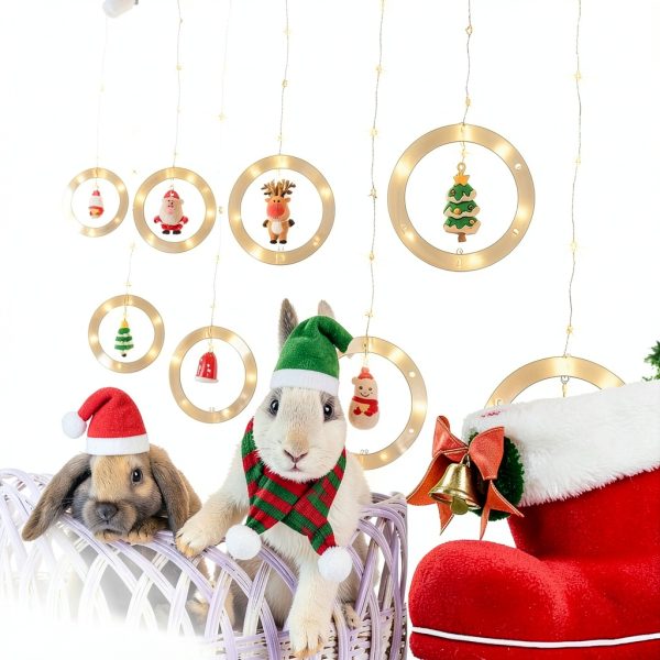 Christmas Small Animal Costume 8 Pack Santa Hat & Scarf Set by MOSTOO-1