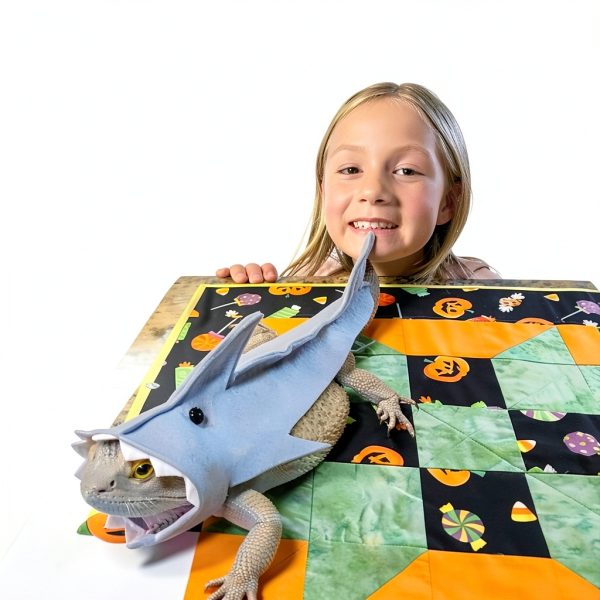 Lizard Clothes for Bearded Dragon - Shark Costume Outfit Handmade Lizard Shark Apparel Skin Protection Photo for Lizard Bearded Dragon Crested Gecko Chameleon Reptile (L,Shark Costume)-6