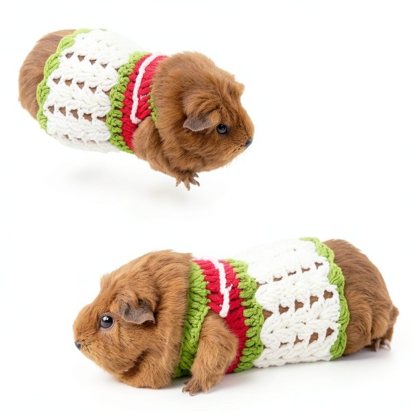 Guinea Pig Sweater SEZDEKI Hand Knitted Wool Warm Vest for Small Pets-5