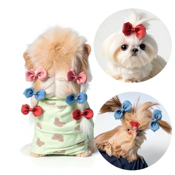 Hair Bows for Chicken by SXYYDSG Pet Apparel 6 Bright Chiffon Colors-5