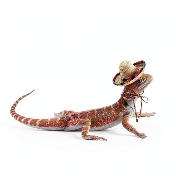 2 Pcs Bearded Dragon Sombrero Hats with Chin Strap, Adjustable Lizard Straw Hat, Mexican Hamster Clothes Small Pet Costume Accessories for Reptile Hamster Leopard Gecko Ferret Guinea Pig-4