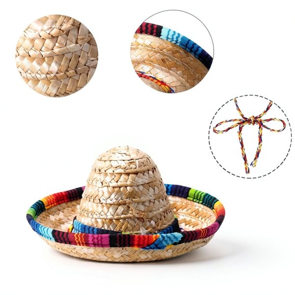 Bearded Dragon Sombrero Hats 2 Pack SEZDEKI Mexican Fiesta Pet Apparel-1