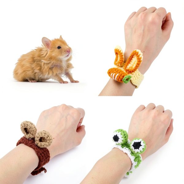 12 Pcs Hamster Hat Guinea Pig Knitted Cartoon Headwear Mini Small Animals Hat Hamster Clothes for Real Hamsters Pets Small Animal Lizard Dragon Snake Bird Rabbit Party Costume Accessories-1