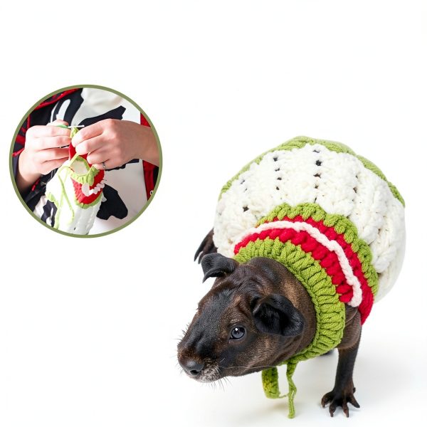 Guinea Pig Sweater SEZDEKI Hand Knitted Wool Warm Vest for Small Pets-2