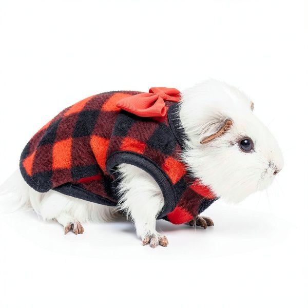 Guinea Pig Clothes TUKOAW Winter Plaid Warm Vest for Small Pets 2-Pack-3