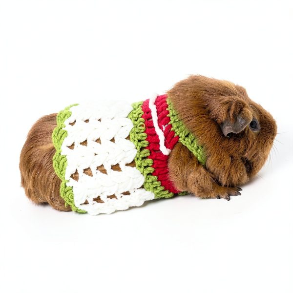 Guinea Pig Sweater SEZDEKI Hand Knitted Wool Warm Vest for Small Pets-6