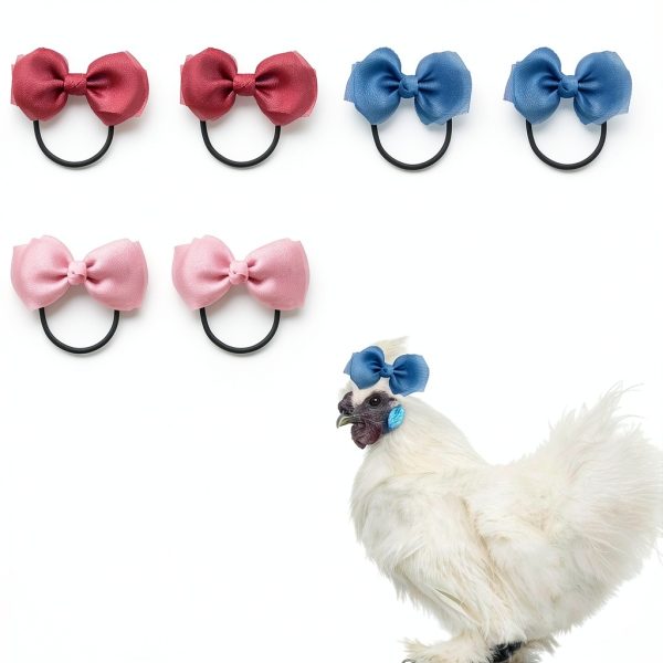 Hair Bows for Chicken by SXYYDSG Pet Apparel 6 Bright Chiffon Colors-0