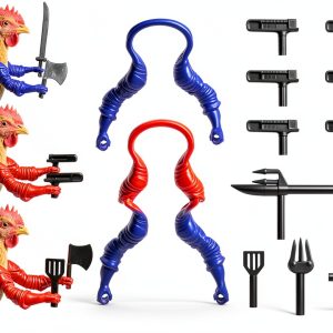 3pcs Plastic Chicken Arms to Put on Chickens, Funny Chicken Costumes with 13pcs Props, Creative Toy Accessories for Chicken Cosplay and Social Media Content-0