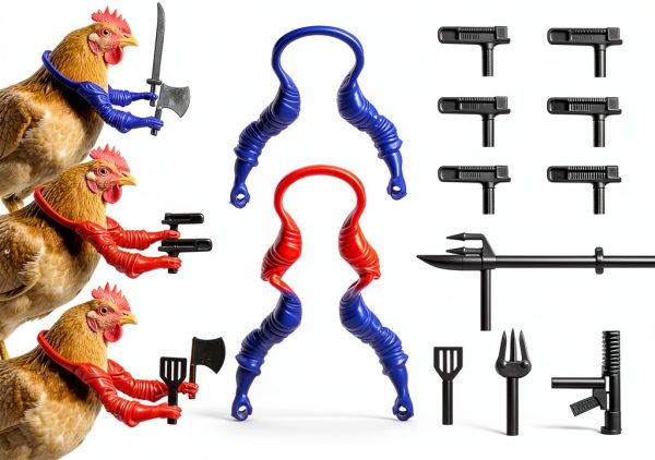 3pcs Plastic Chicken Arms to Put on Chickens, Funny Chicken Costumes with 13pcs Props, Creative Toy Accessories for Chicken Cosplay and Social Media Content-0