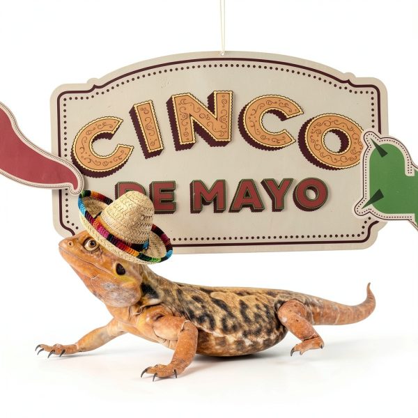 Bearded Dragon Sombrero Hats 2 Pack SEZDEKI Mexican Fiesta Pet Apparel-4