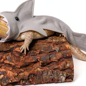 Lizard Clothes for Bearded Dragon - Shark Costume Outfit Handmade Lizard Shark Apparel Skin Protection Photo for Lizard Bearded Dragon Crested Gecko Chameleon Reptile (L,Shark Costume)-0