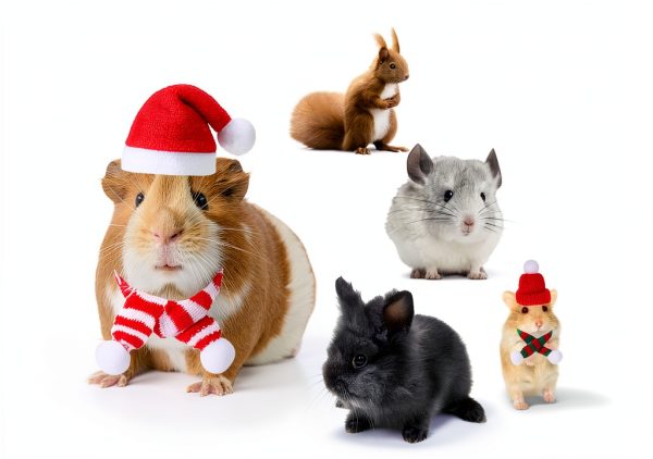 Christmas Small Animal Costume 8 Pack Santa Hat & Scarf Set by MOSTOO-4