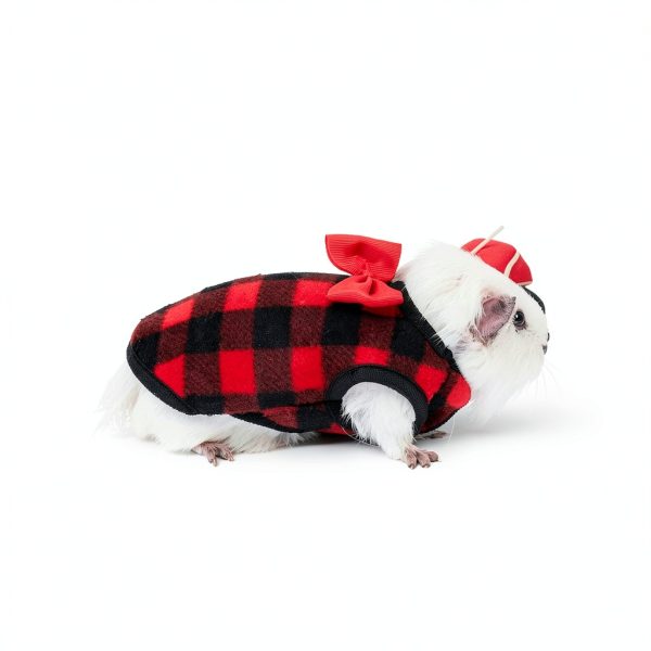 Guinea Pig Clothes TUKOAW Winter Plaid Warm Vest for Small Pets 2-Pack-4